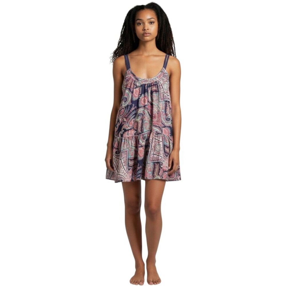 SUBOO The Kasbah Mini Dress Print Paisley Navy Size 8 US Sleeveless